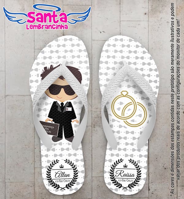 Chinelo Casamento Pajem Aliança Personalizado COD 10273