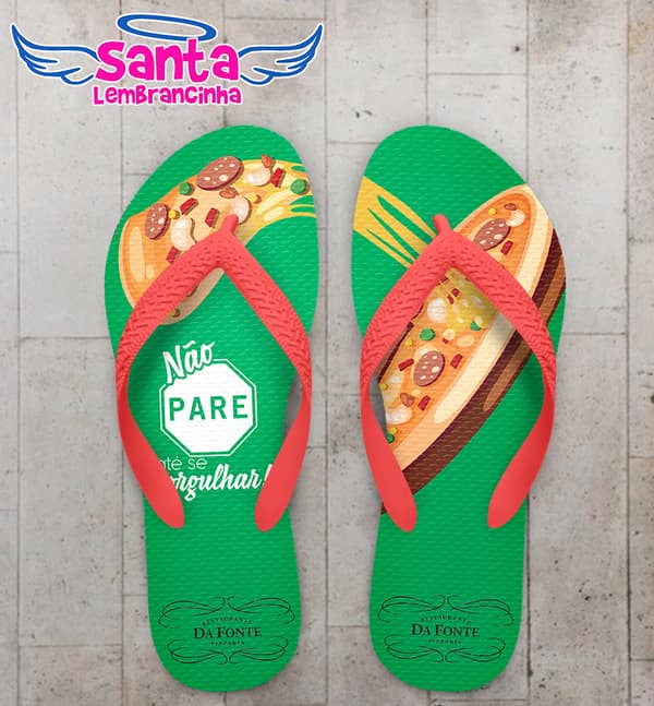 Chinelo Corporativo Pizza Personalizado COD 10563