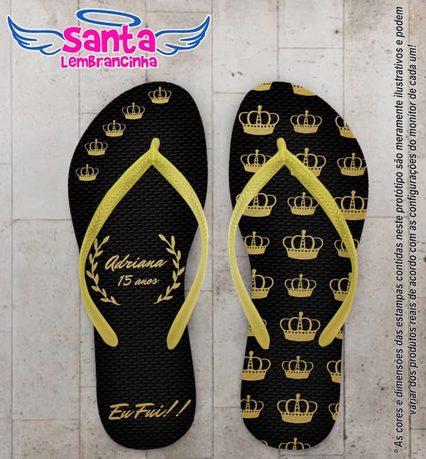 Chinelo Debutante Coroas Personalizado COD 10183