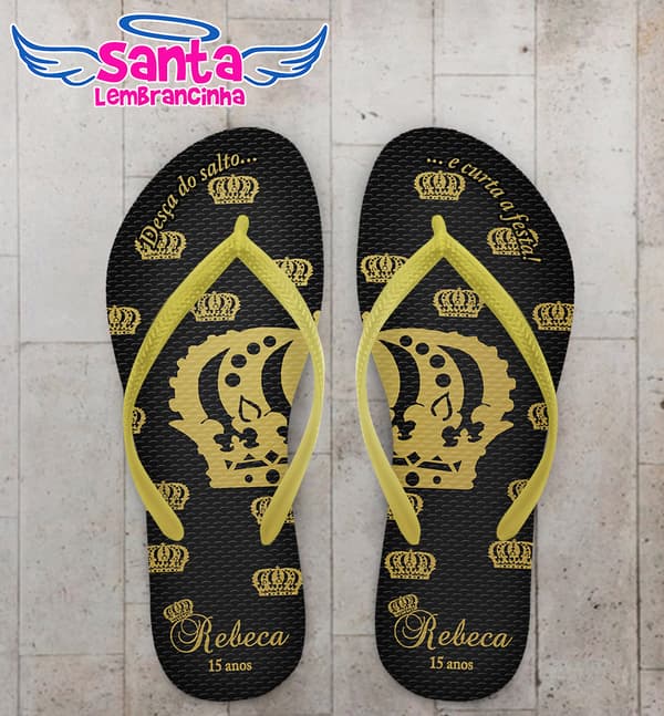Chinelo Debutante Coroas Personalizado COD 10198