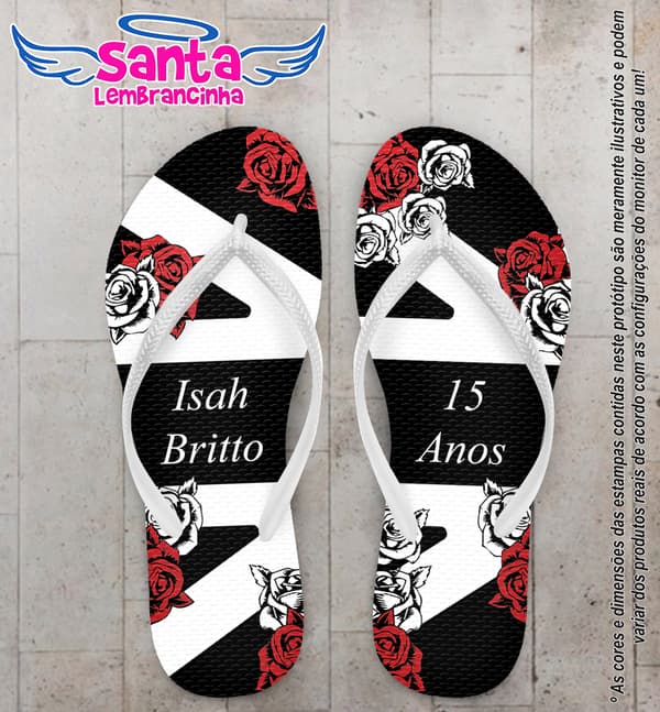 Chinelo Debutante Rosas Personalizado COD 10190