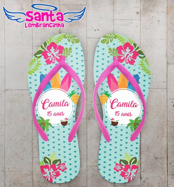 Chinelo Debutante Tropical Personalizado COD 10202