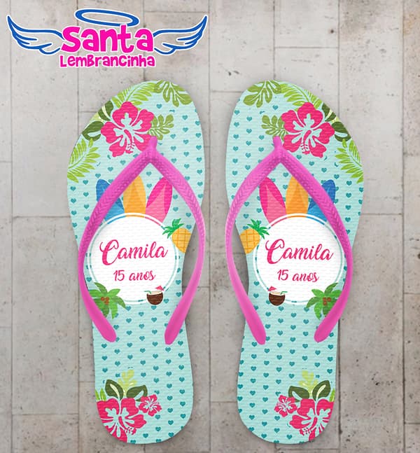Chinelo Debutante Tropical Personalizado COD 10202