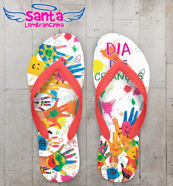 Chinelo Dia Das Crianças Mãos Pintadas COD 10321