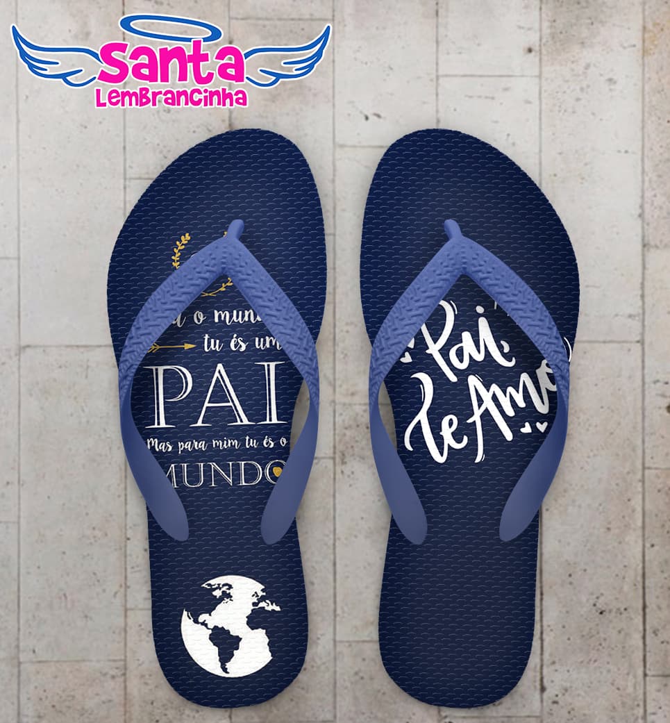 Chinelo Dia dos Pais Azul Personalizado COD 10327
