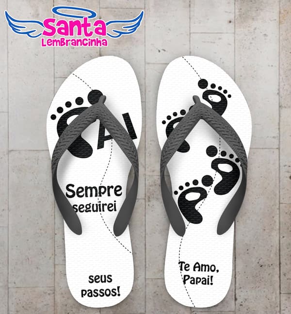 Chinelo Dia dos Pais Pegadas Personalizado COD 10332
