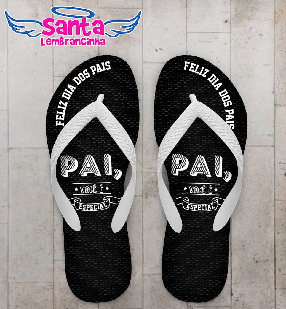 Chinelo Dia dos Pais Preto Personalizado COD 10326