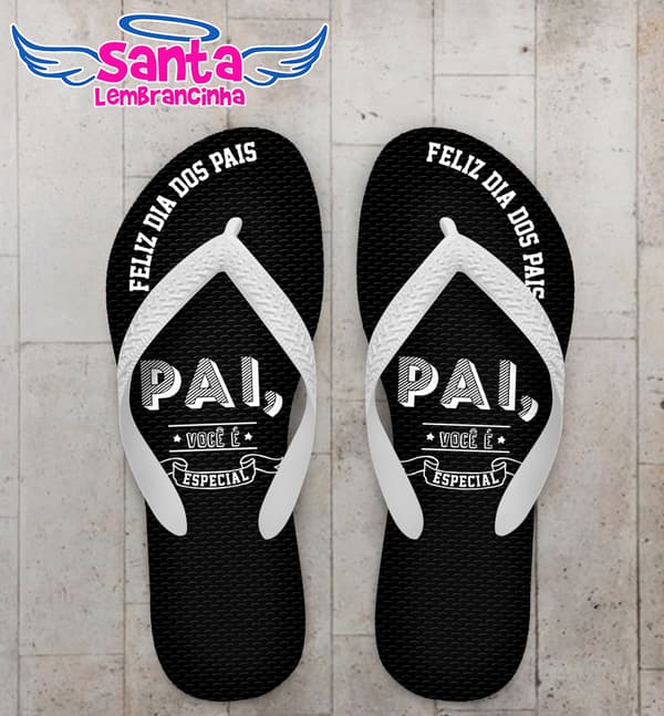 Chinelo Dia dos Pais Preto Personalizado COD 10326