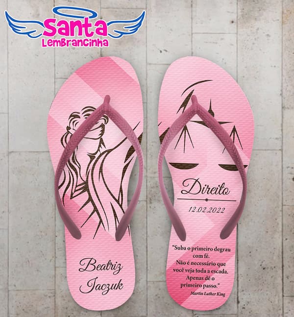 Chinelo Formatura Direito Rosa Personalizado COD 10340