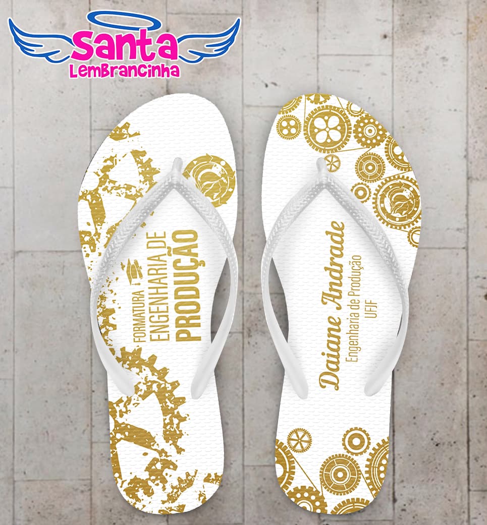 Chinelo Formatura Engenharia de Produção Engrenagem Personalizado COD 10346