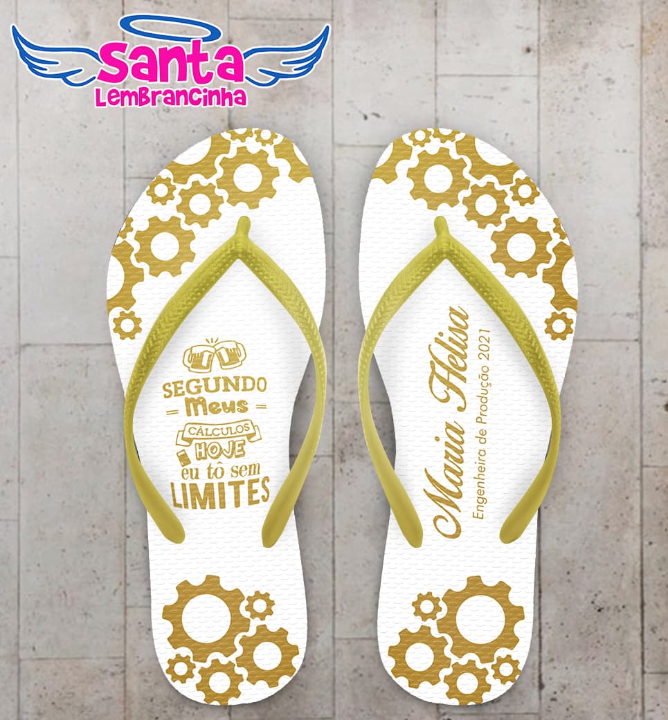 Chinelo Formatura Engenharia de Produção Personalizado COD 10347