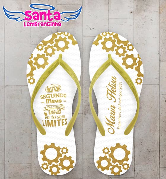 Chinelo Formatura Engenharia de Produção Personalizado COD 10347