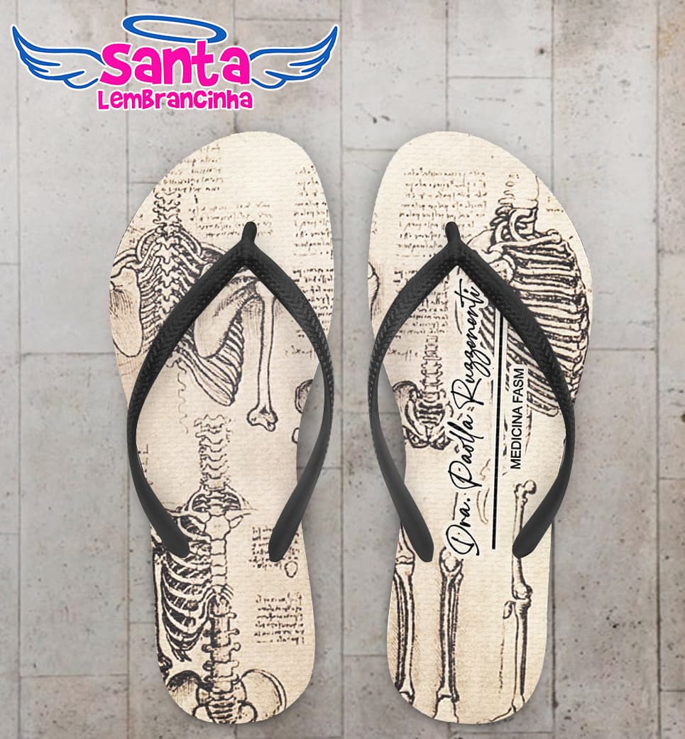 Chinelo Formatura Medicina Esqueleto Personalizado COD 10354