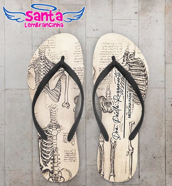 Chinelo Formatura Medicina Esqueleto Personalizado COD 10354
