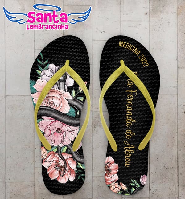 Chinelo Formatura Medicina Floral Personalizado COD 10352