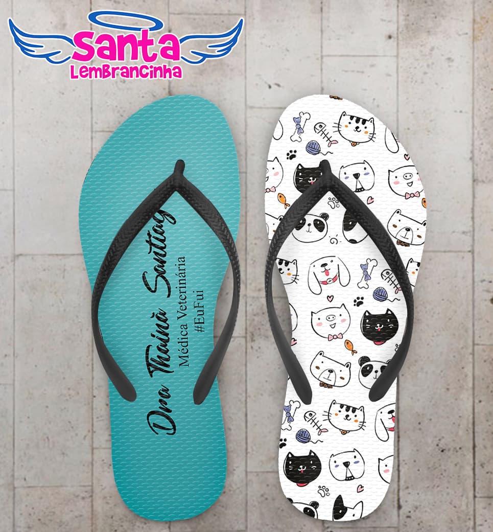 Chinelo Formatura Medicina Veterinária Cães e Gatos Personalizado COD 10371