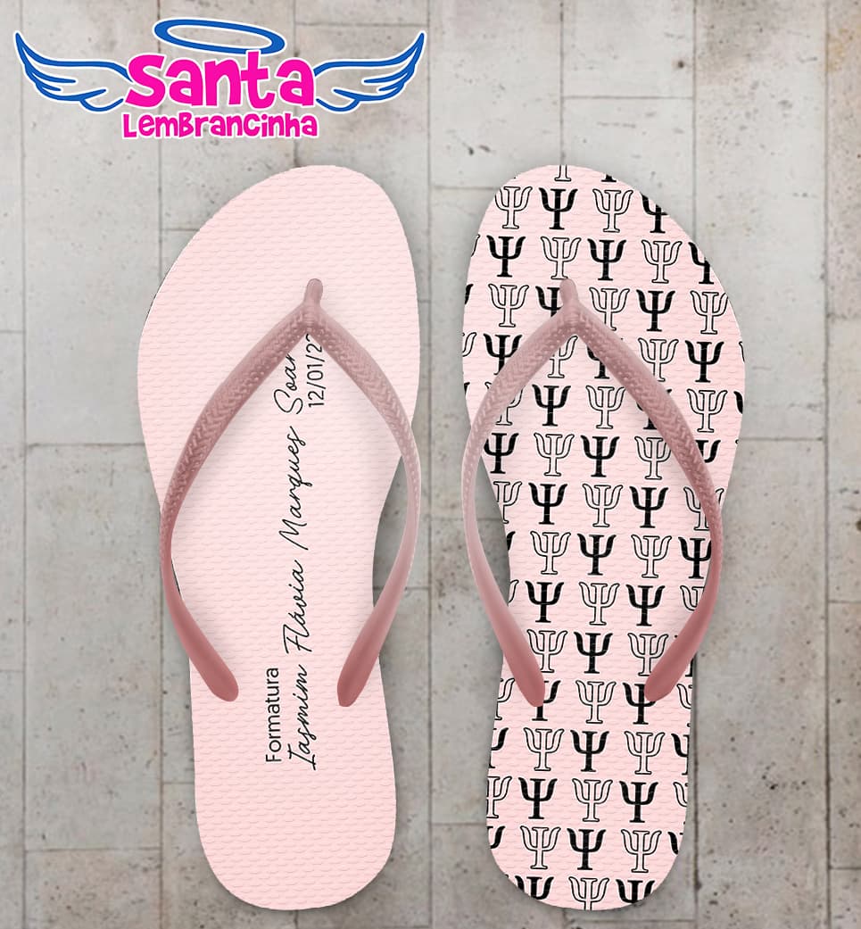 Chinelo Formatura Psicologia Símbolo Psi Personalizado COD 10379