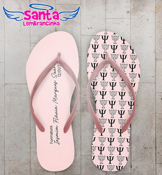 Chinelo Formatura Psicologia Símbolo Psi Personalizado COD 10379
