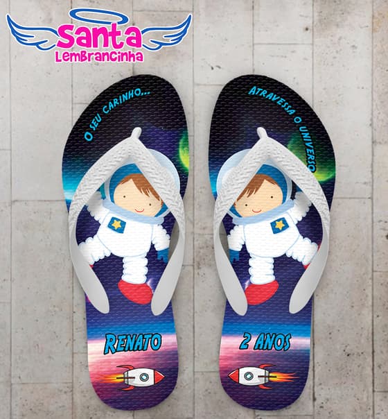 Chinelo Infantil Astronauta Personalizado COD 10410