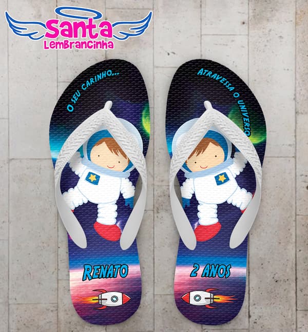 Chinelo Infantil Astronauta Personalizado COD 10410