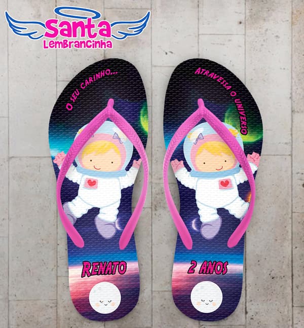 Chinelo Infantil Astronauta Personalizado COD 10411