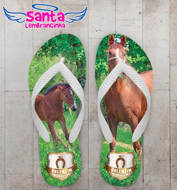 Chinelo Infantil Cavalo Personalizado COD 10428