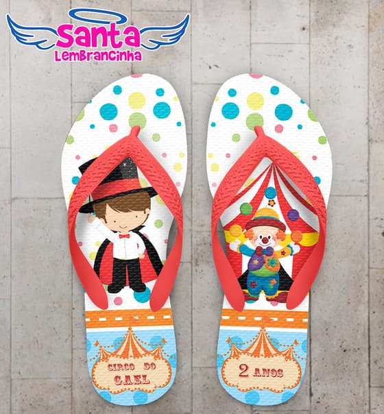 Chinelo Infantil Circo Personalizado COD 10432