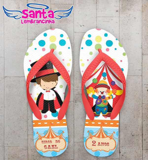 Chinelo Infantil Circo Personalizado COD 10432