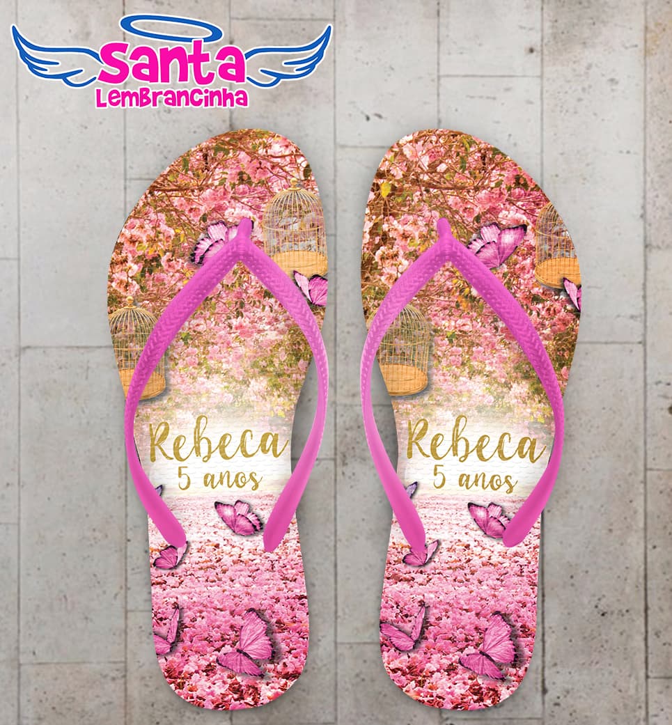 Chinelo Infantil Jardim Encantado Personalizado COD 10457