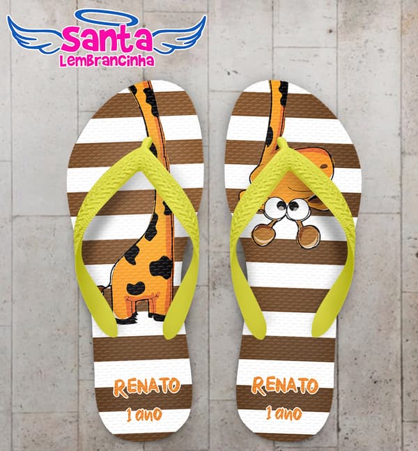Chinelo Infantil Safari Girafa Personalizado COD 10530