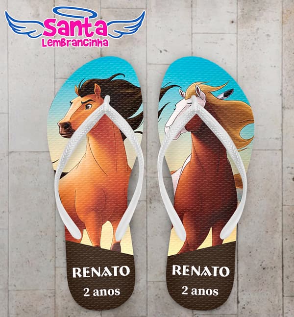Chinelo Infantil Cavalo Personalizado COD 10536