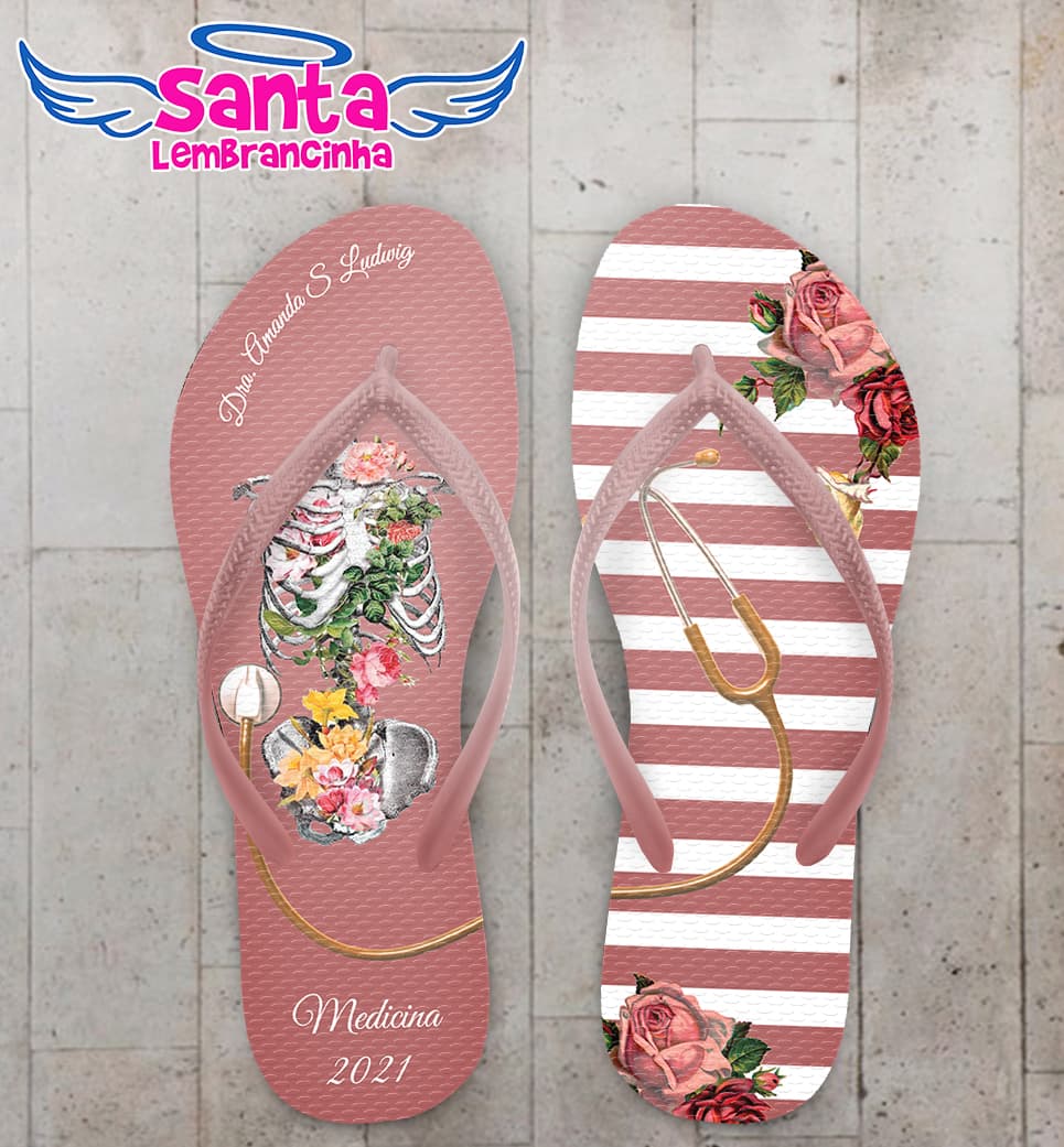 Chinelo Medicina Esteto Esqueleto Personalizado COD 10363