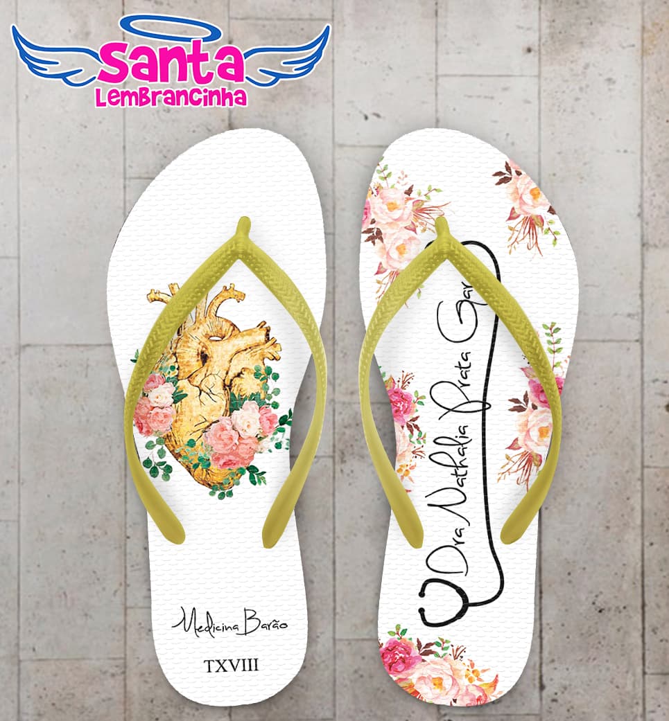 Chinelo Medicina Flores Personalizado COD 10351