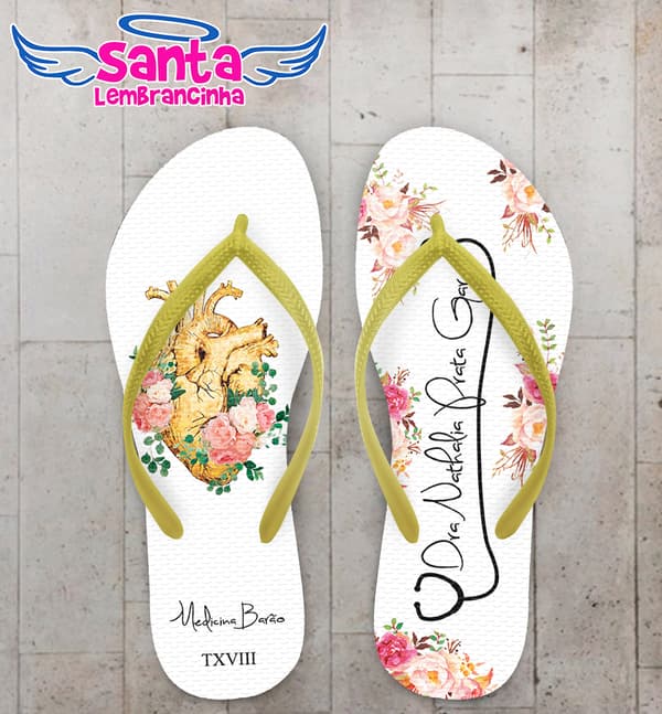 Chinelo Medicina Flores Personalizado COD 10351