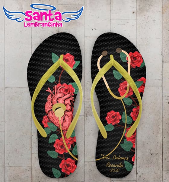 Chinelo Medicina Flores Personalizado COD 10364