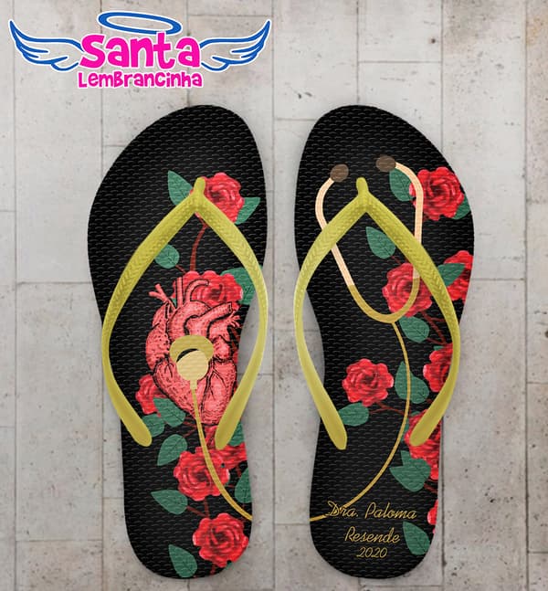 Chinelo Medicina Flores Personalizado COD 10364