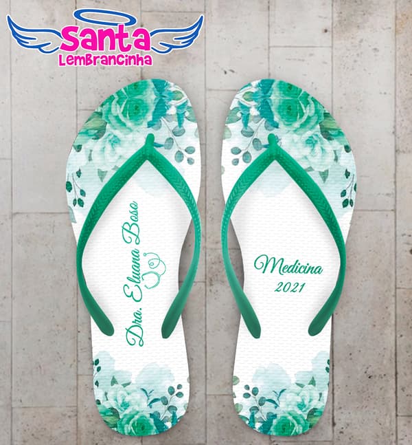 Chinelo Medicina Flores Personalizado COD 10359