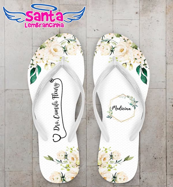Chinelo Medicina Flores Personalizado COD 10361