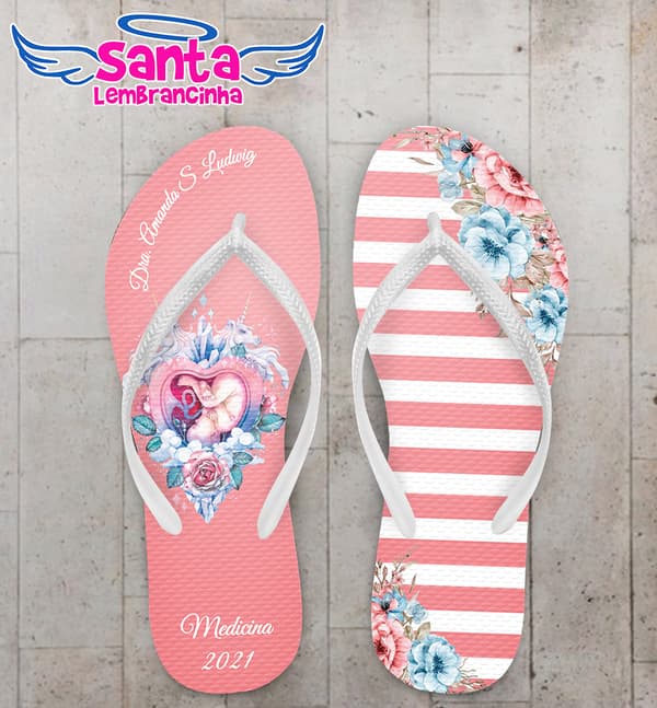 Chinelo Medicina Listras Personalizado COD 10366