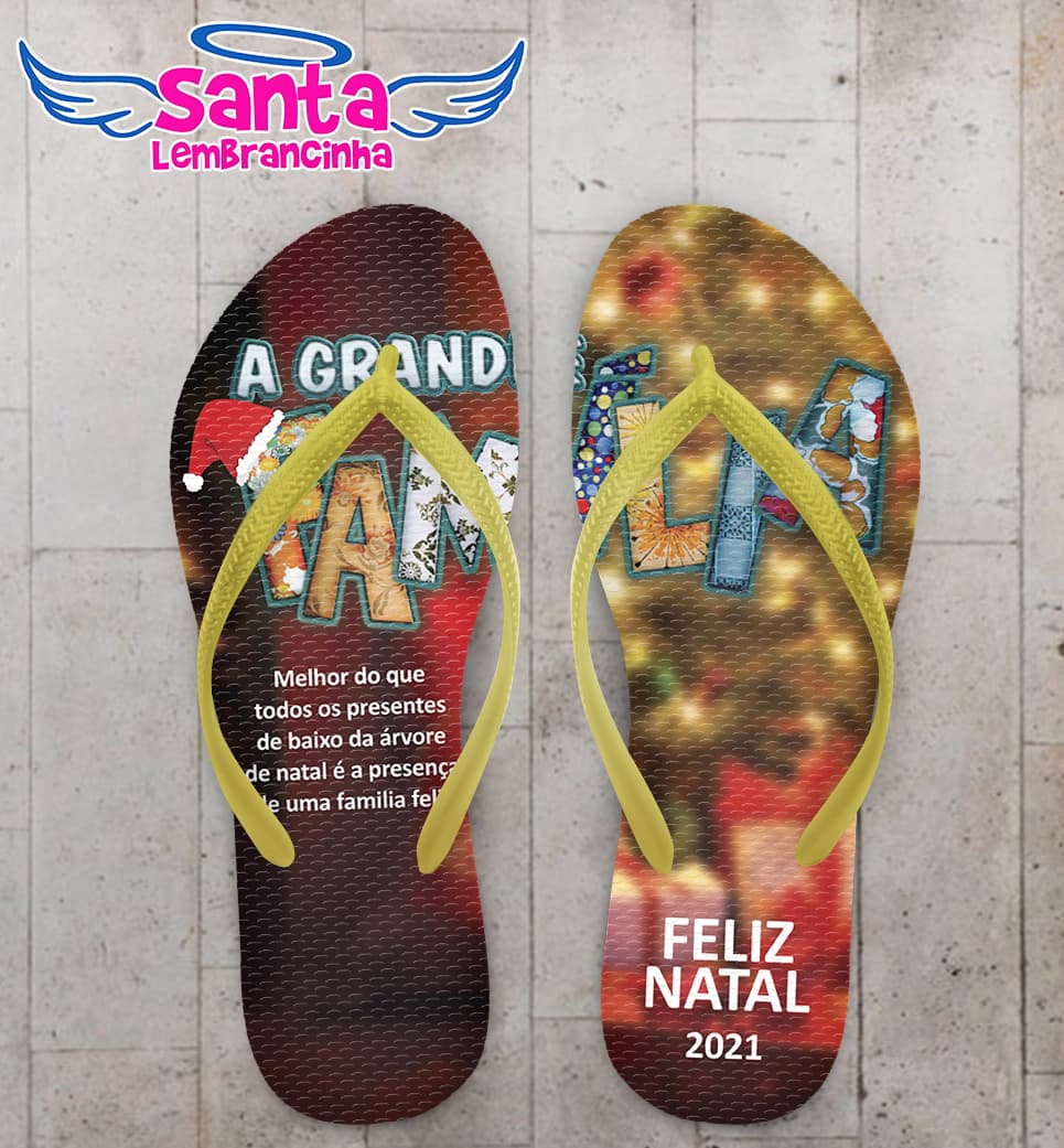 Chinelo Natal Família Personalizado COD 10383