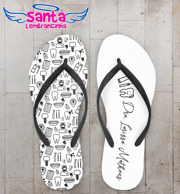 Chinelo Odonto Desenhos Personalizado COD 10373