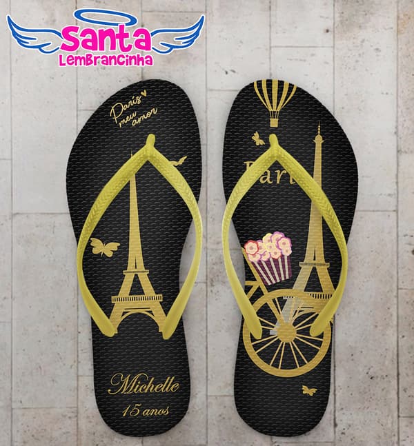 Chinelo Paris 15 Anos Personalizado COD 10192