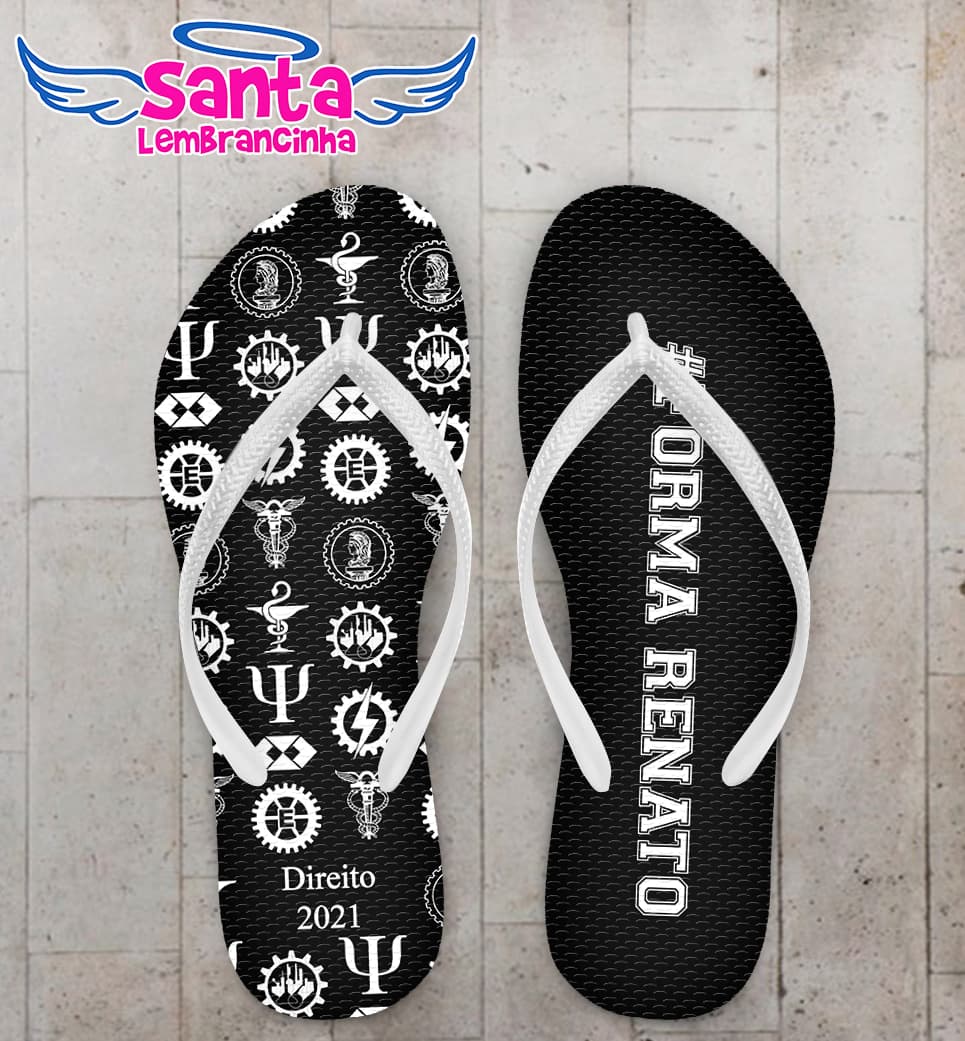Chinelo Personalizado Símbolos Cursos Personalizado COD 10338