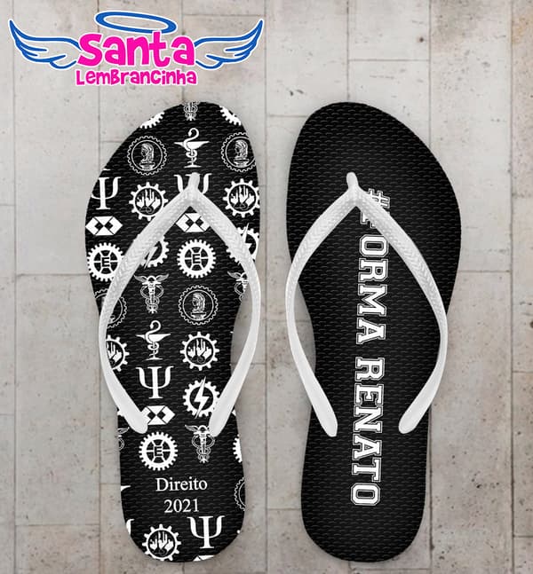 Chinelo Personalizado Símbolos Cursos Personalizado COD 10338