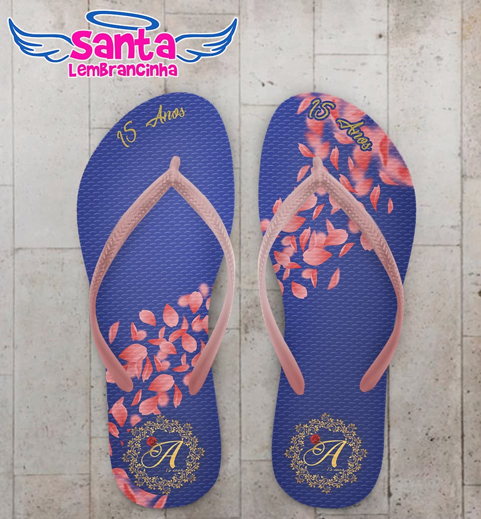 Chinelo de Pétalas Debutante Personalizado COD 10194