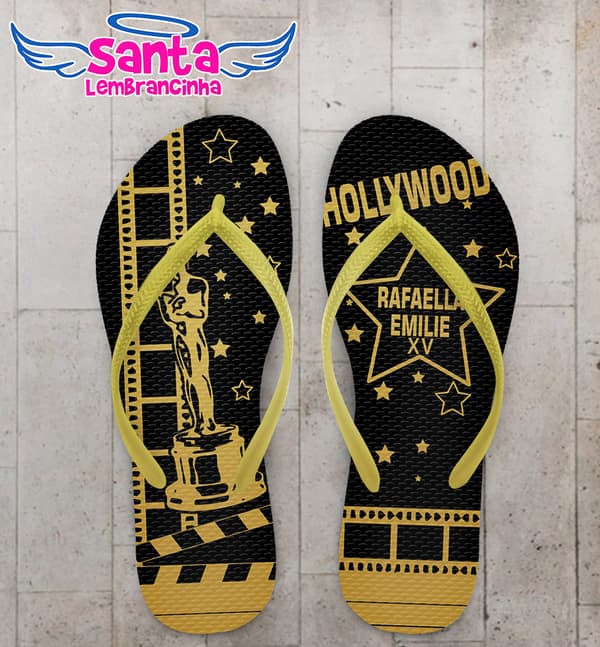 Chinelo 15 Anos Hollywood Personalizado COD 10565