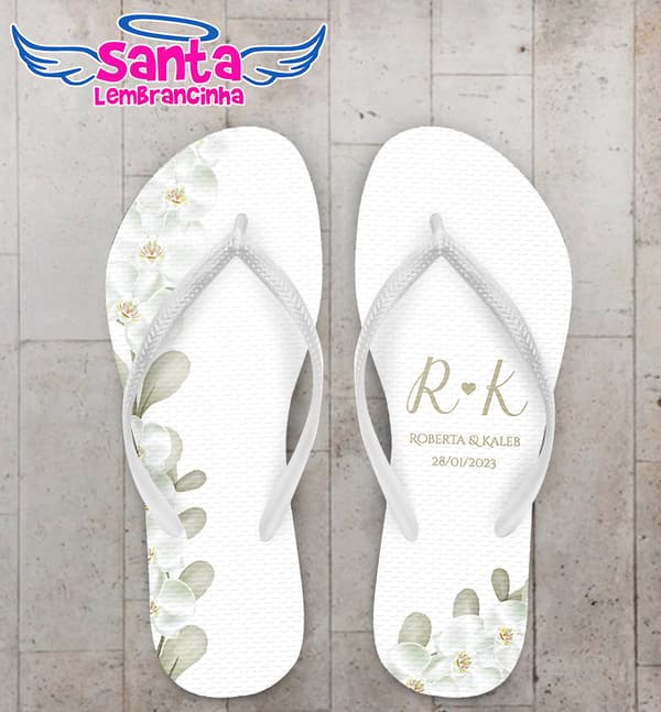 Chinelo Casamento Orquídea Personalizado COD 10571