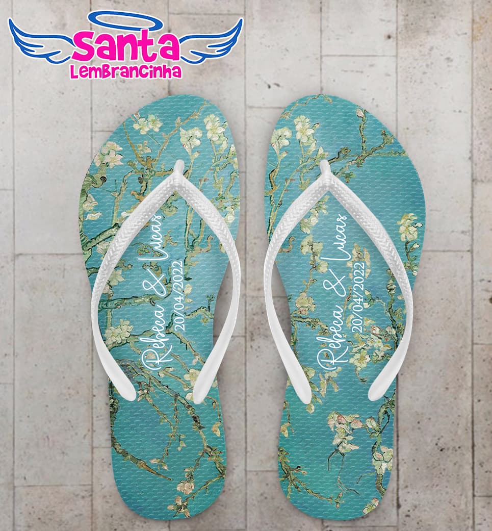 Chinelo Casamento Van Gogh Personalizado COD 10589