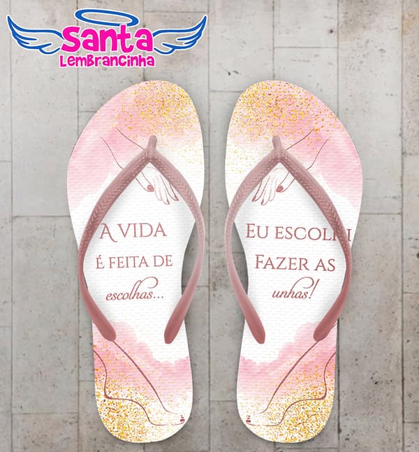 Chinelo Corporativo Salão, Unhas Personalizado COD 10592