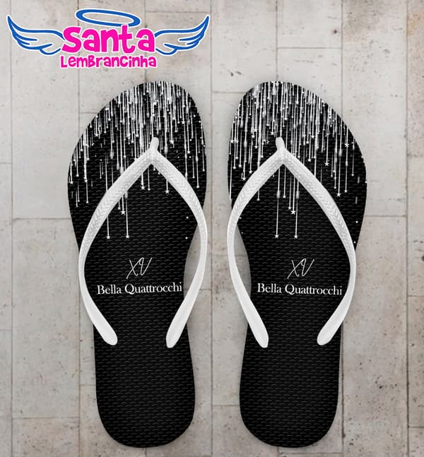 Chinelo Debutante Chuva de Prata Personalizado COD 10569